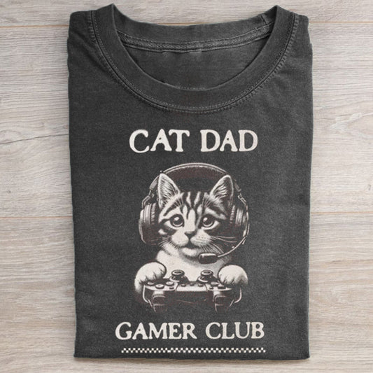 Cat Dad Gamer Club T-Shirt