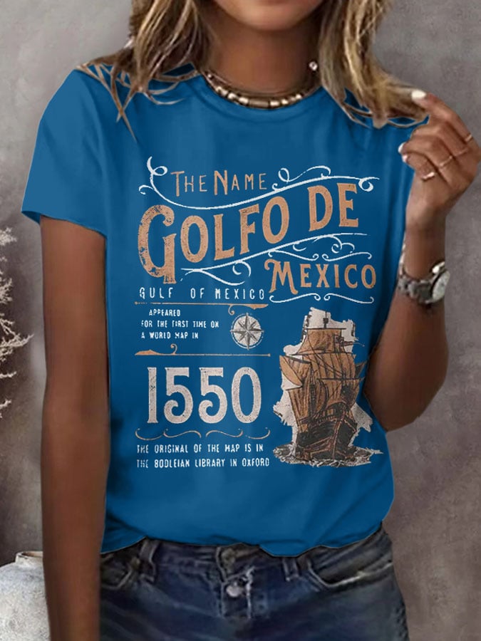 Women's Retro Gulf of Mexico Print T-Shirt