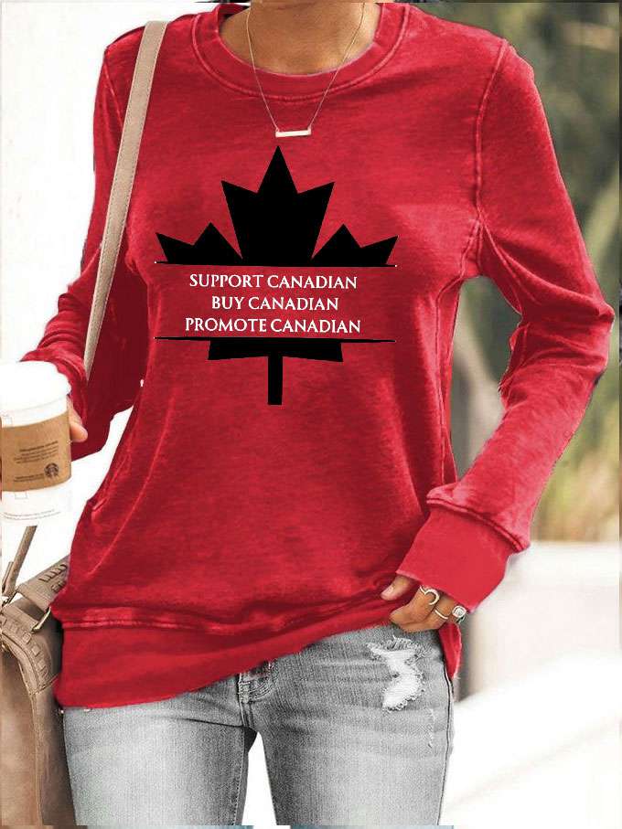 Women's Canada Support Canadian Printed Sweatshirt