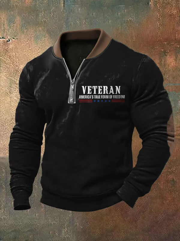 Men's Veteran Vintage Print Sweatshirt