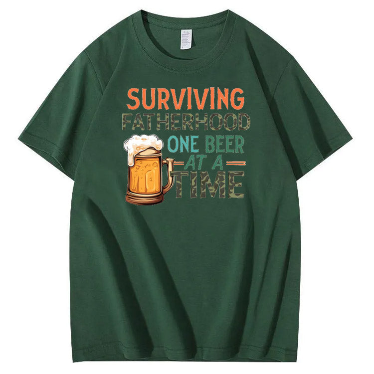 Surviving Fatherhood  Pattern Print 100%Cotton T-Shirt