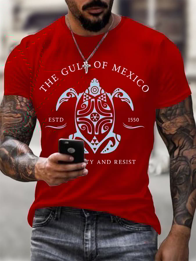 Men's Gulf Of Mexico Printed Round Neck T-Shirt