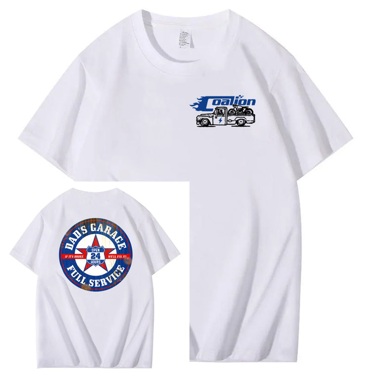 Dad's Garage Full Service If It's Broke We'll Fix It Printed Men's T-shirt