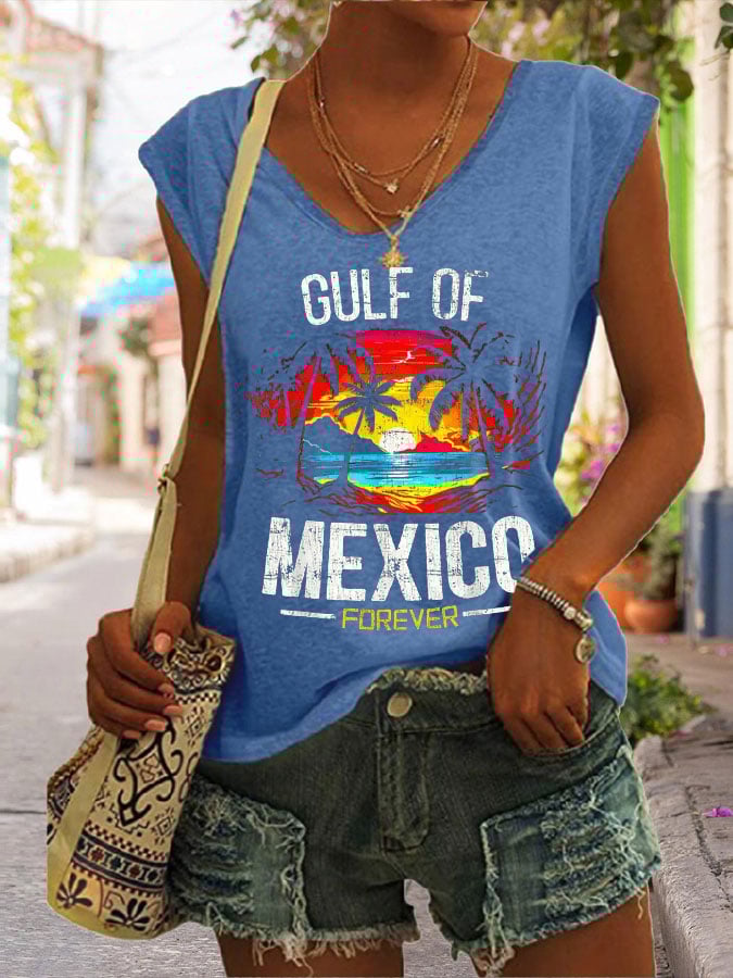 Women's Gulf Of Mexico Print Casual Vest