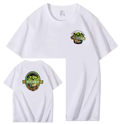 Mccuckin Cider Print Pattern Crew Neck T-Shirt