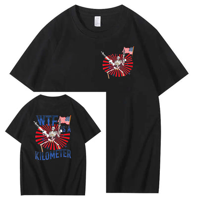 WTF It's A Klometer Pattern Print 100%Cotton T-Shirt