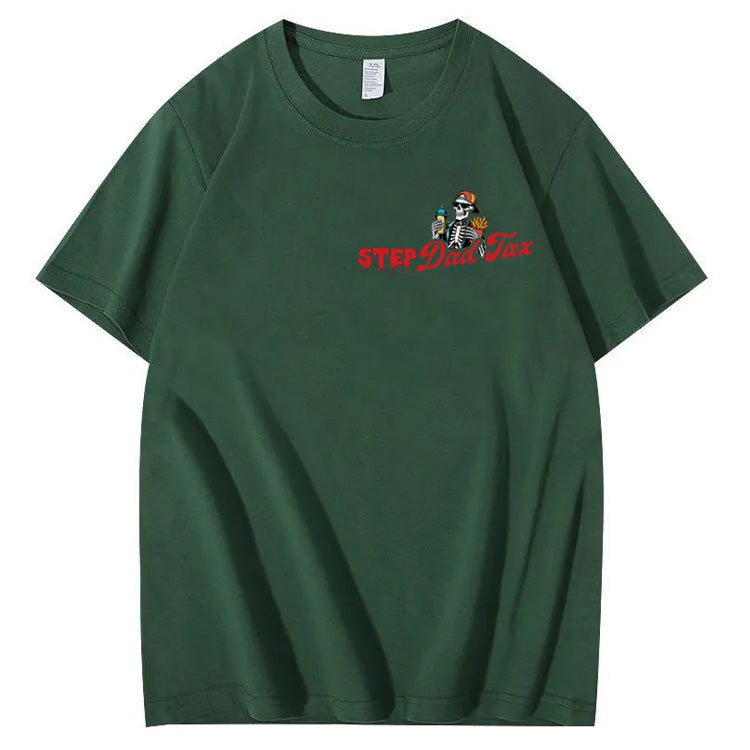 Step Dad Tax Pattern Print 100%Cotton T-Shirt