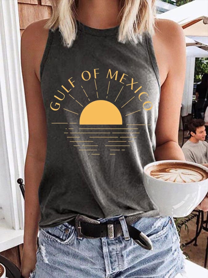 Women's Gulf Of Mexico Print Transfer Casual Vest