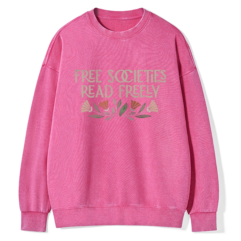 Read Freely Unisex Washed Sweatshirt