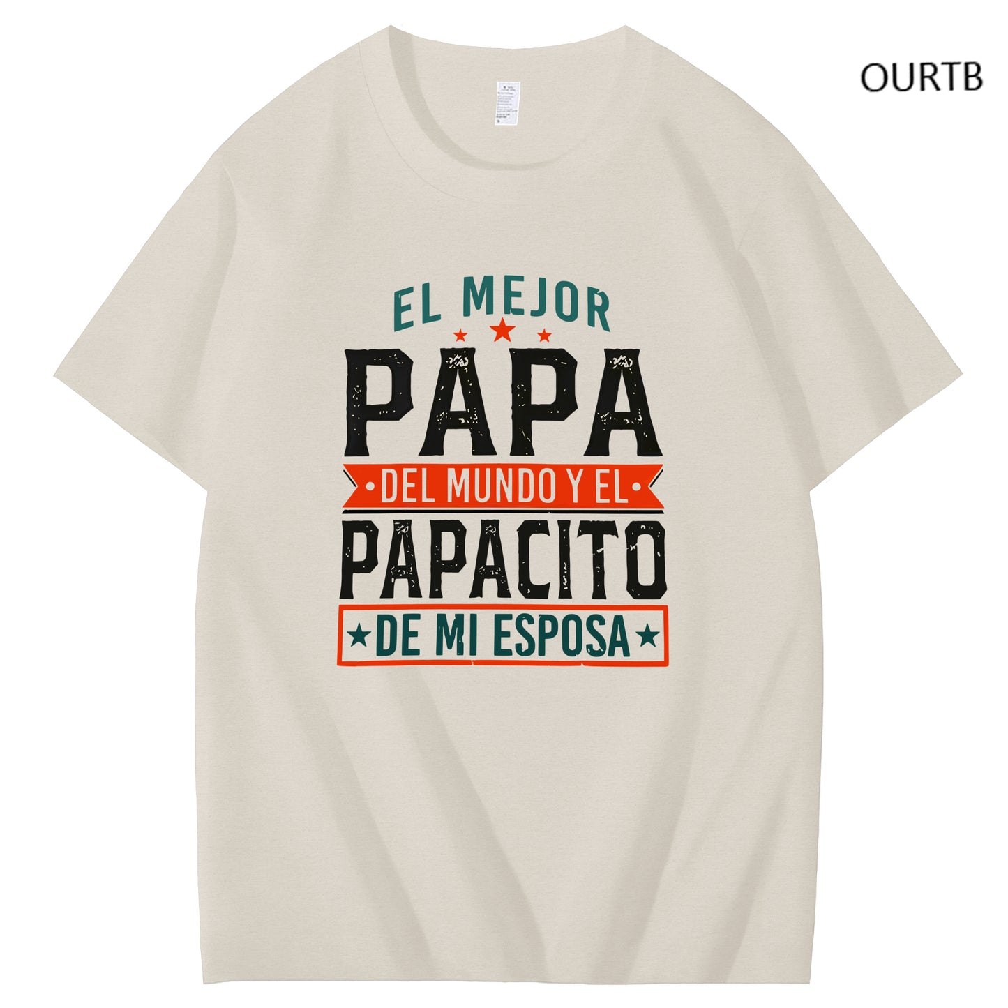 El Mejor Papa Del Mundo Yel Papacito De Mi Esposa Funny Art Pattern Print T-Shirt