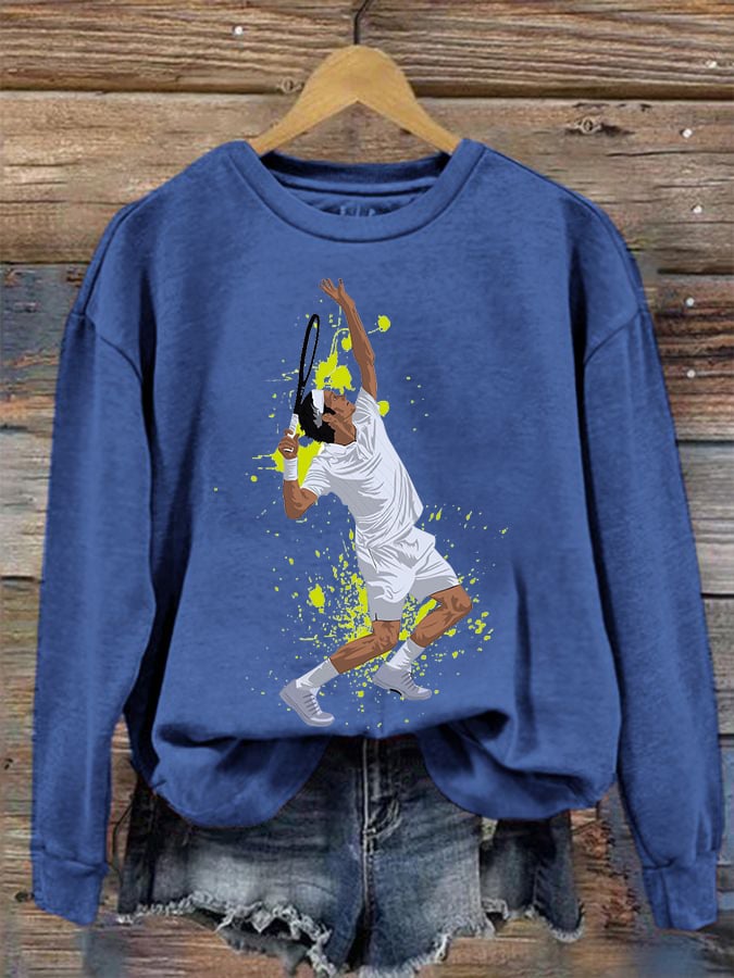 Women's Tennis Superstar Rafa Print Crew Neck Sweatshirt