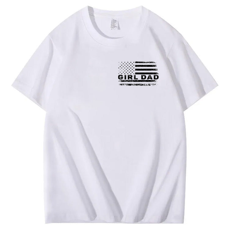 Girl Dad Pattern Print 100%Cotton T-Shirt