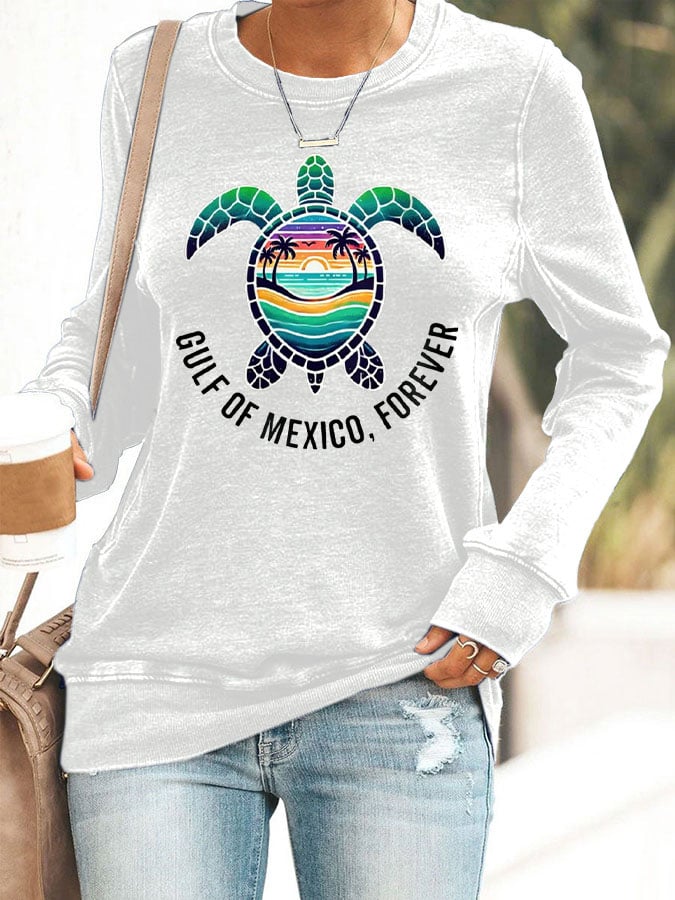 Women's Gulf of Mexico Forever Print Casual  Sweatershirt