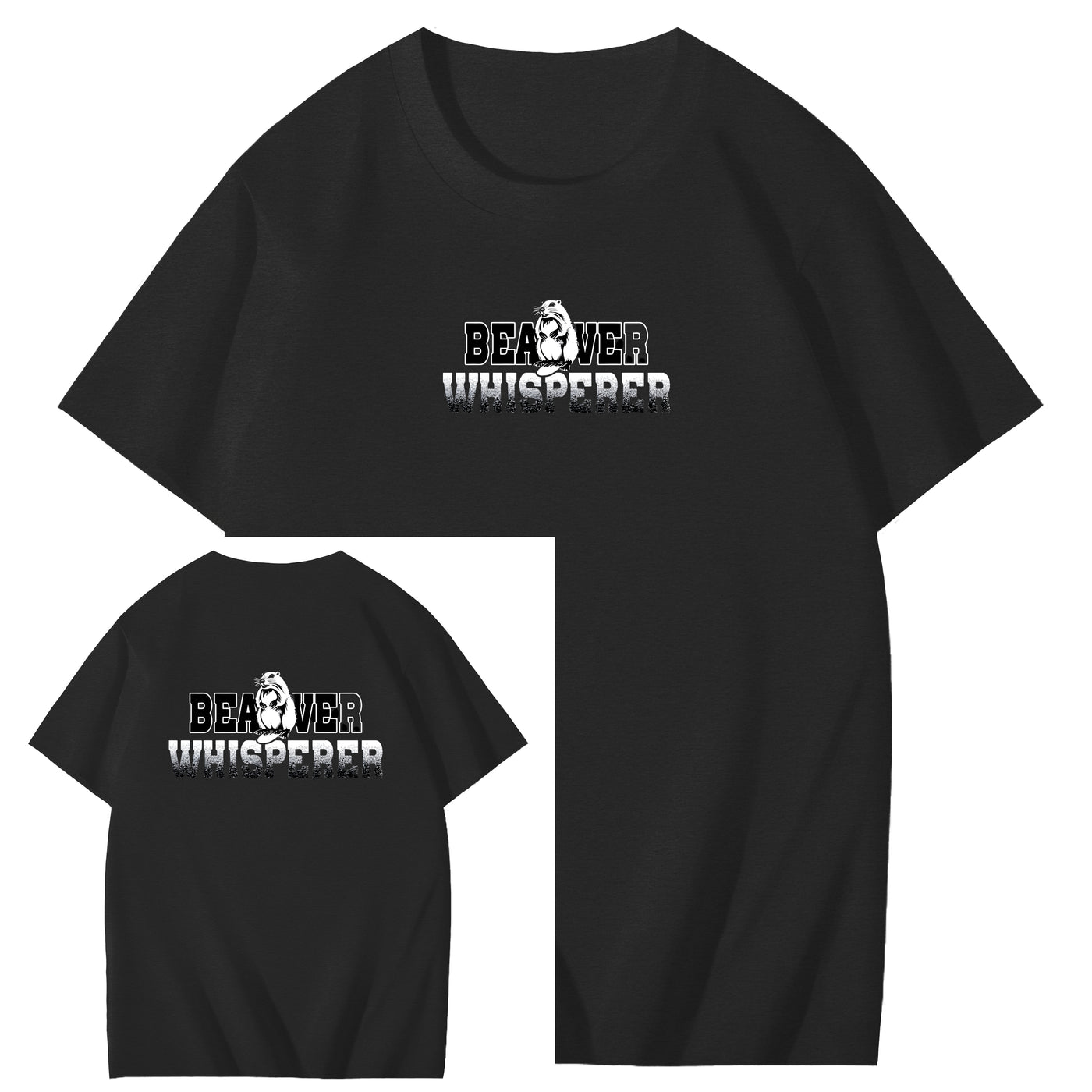 Beaver Whisper Funny Adoult Art Pattern Print T-Shirt