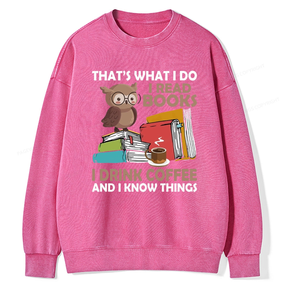 That's What I Do I Read Books Unisex Washed Sweatshirt