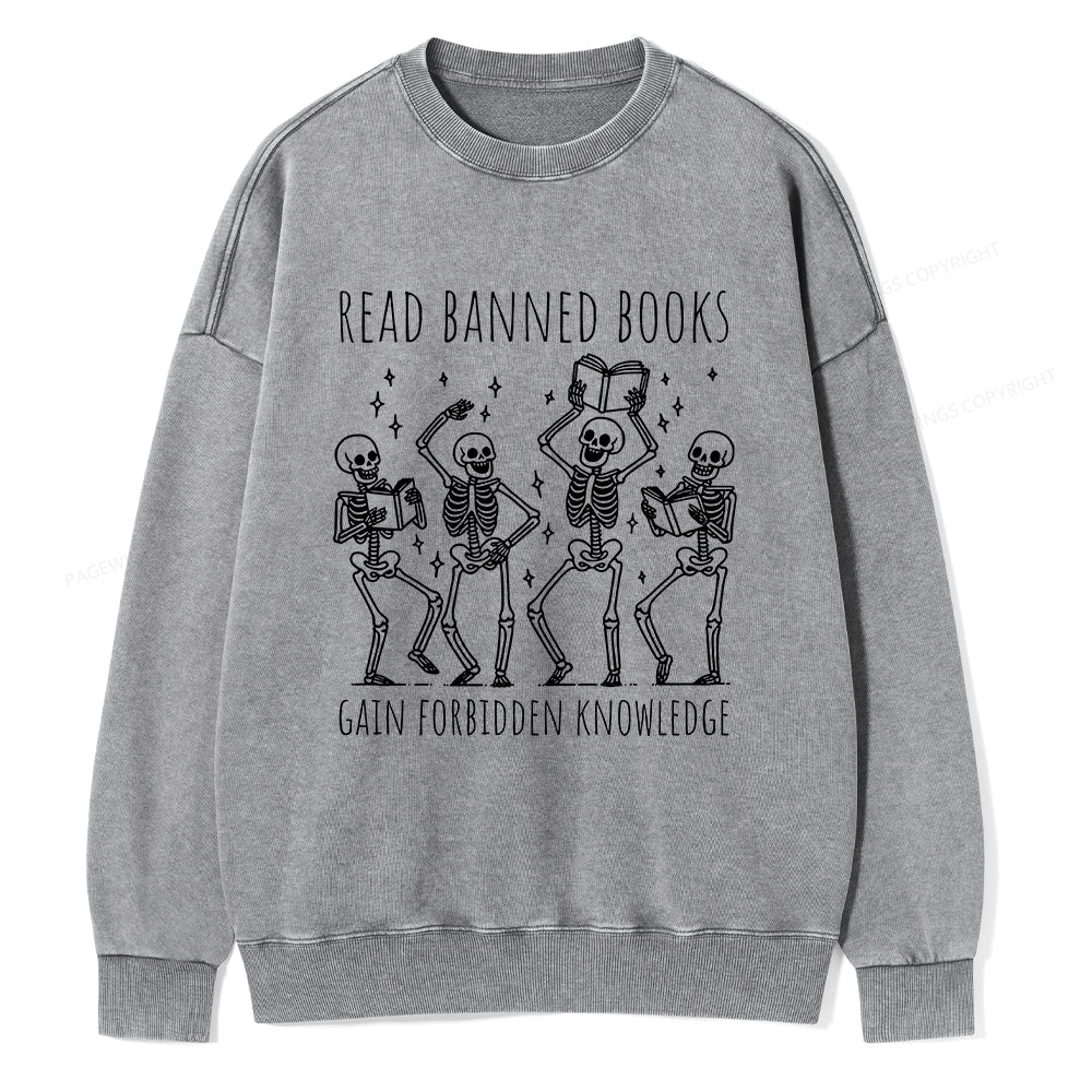 Reading Books Tee Book Lover Gift Unisex Washed Sweatshirt
