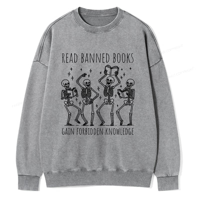 Reading Books Tee Book Lover Gift Unisex Washed Sweatshirt