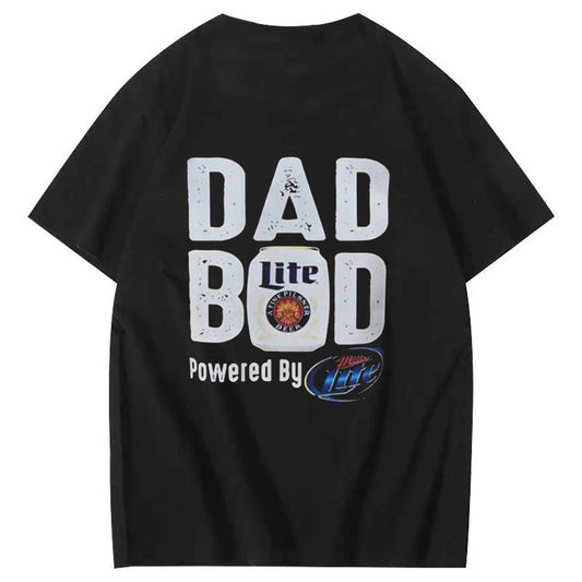 Dad Powered By Art Pattern Print T-Shirt