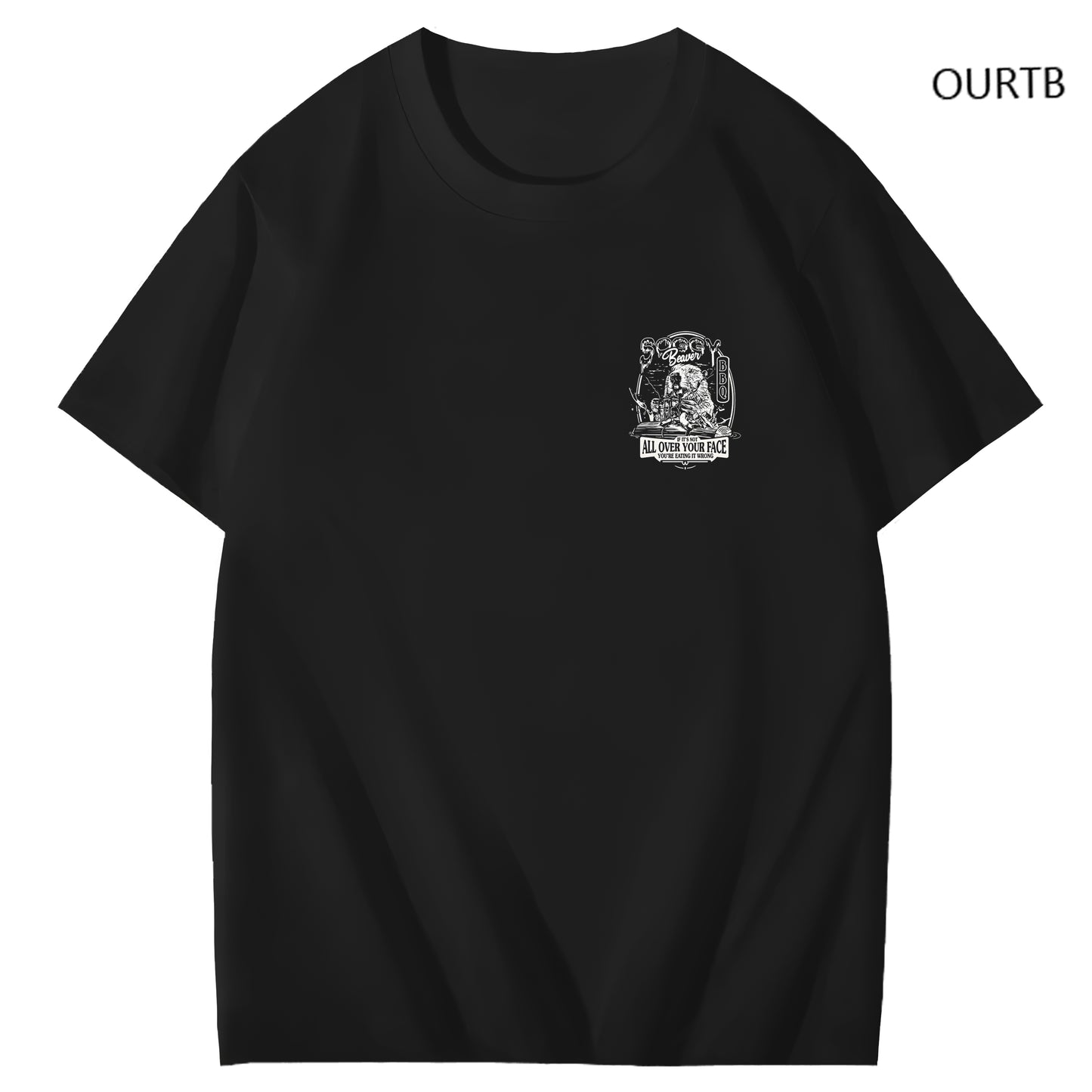 Beaver If Its Not All Over Your Face You're Eating It Wrong BBQ Funny Art Pattern Print T-Shirt