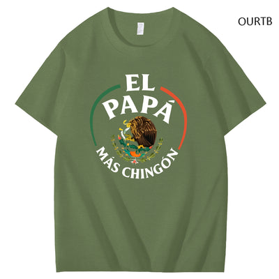 El Papa Mas Chingon Funny Art Pattern Print T-Shirt