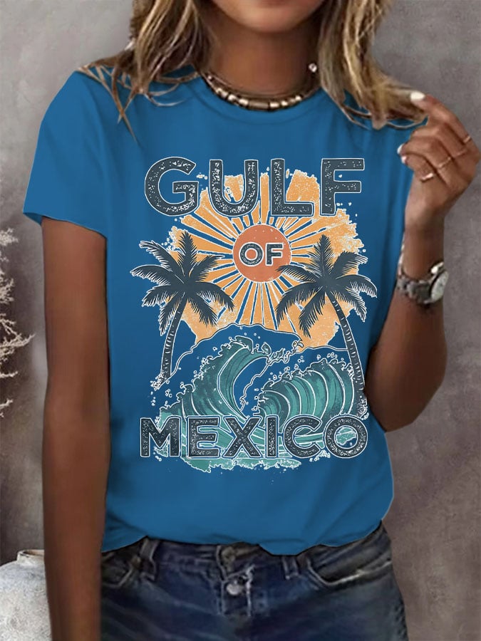 Women's Retro Gulf of Mexico Print T-Shirt