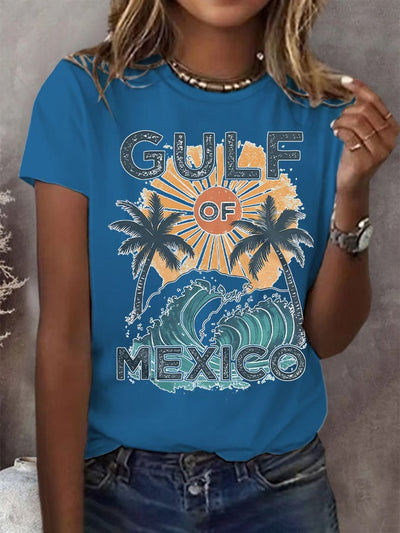 Women's Retro Gulf of Mexico Print T-Shirt