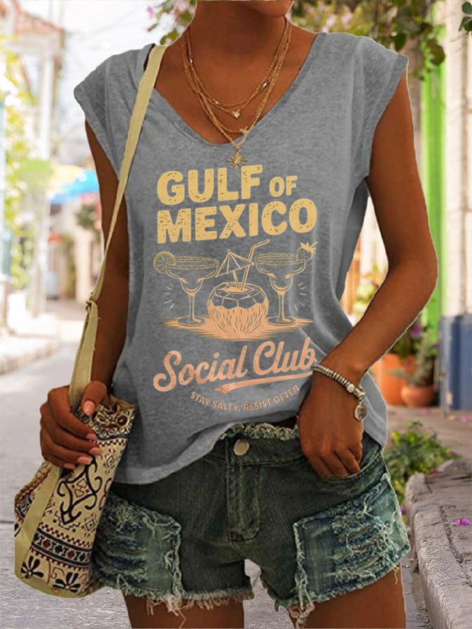 Women's Gulf Of Mexico Print Casual Vest
