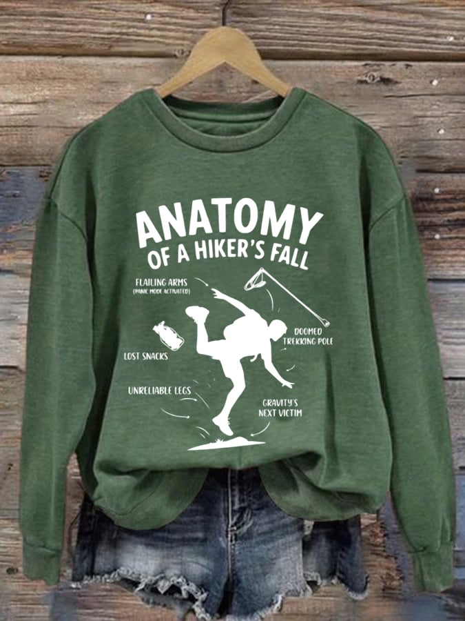 Women's Wayfarer Print Crew Neck Long Sleeve Sweatshirt