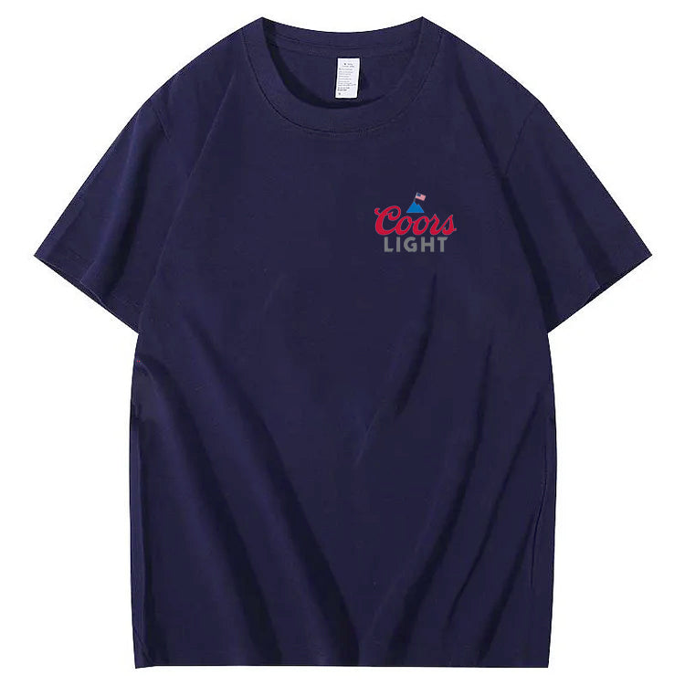 Funny Dogs And American Flag Pattern Print T-Shirt