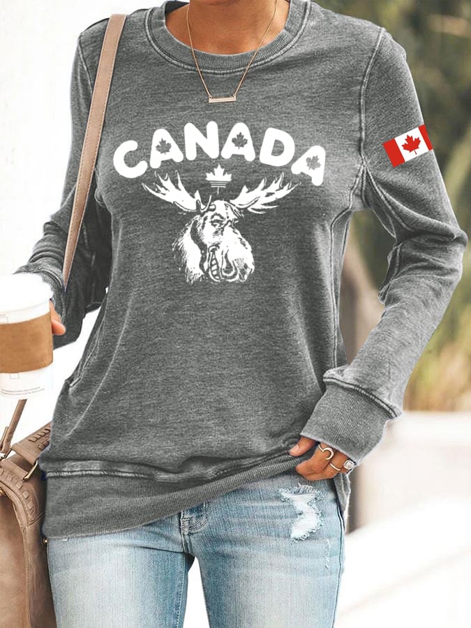 Women's Canada Print Sweatshirt