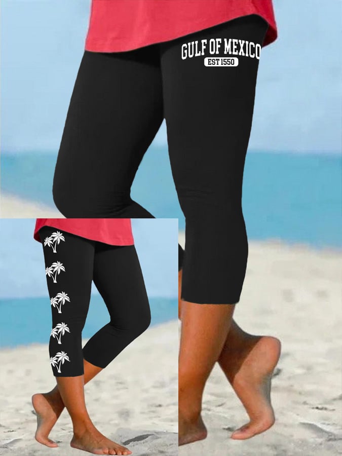 Women's Gulf Of Mexico Print Casual Leggings