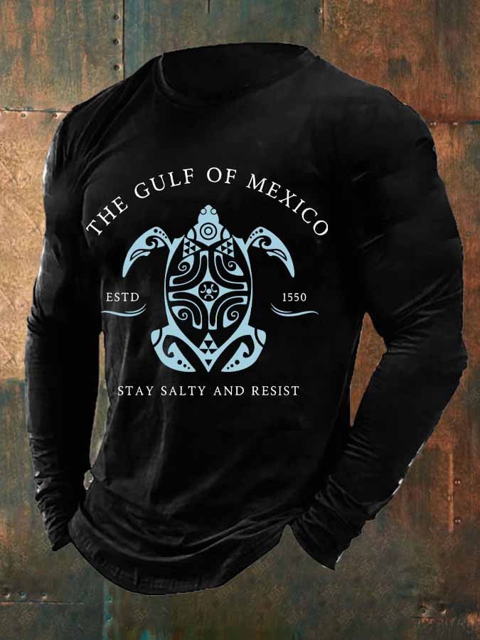 Men's Gulf Of Mexico Print Long Sleeve Top