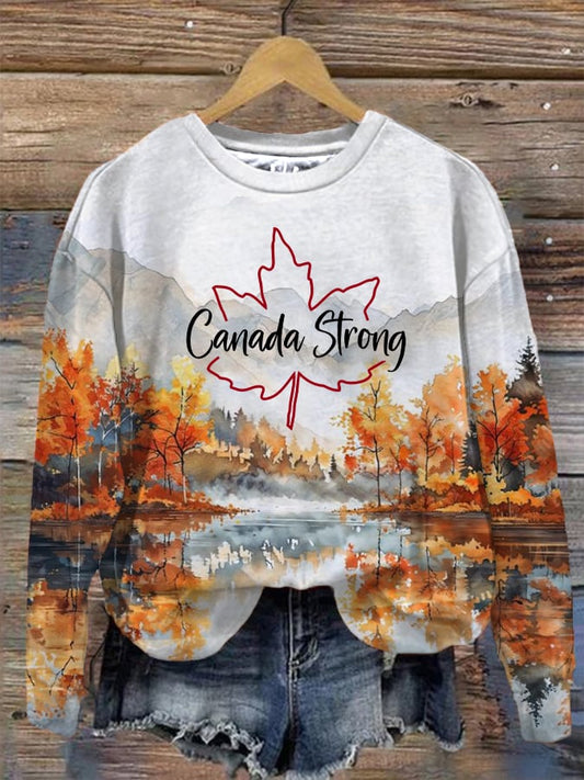 Women's Canada Strong Landscape Print Sweatshirt