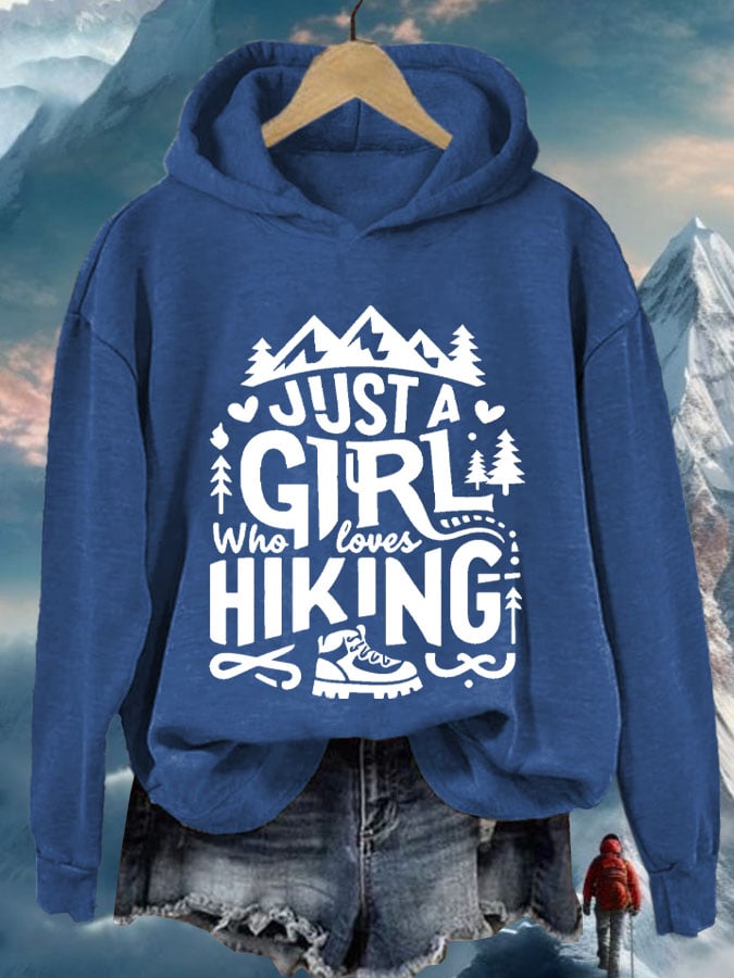 Women's Just A Girl Who Loves Hiking Print Casual Sweatshirt