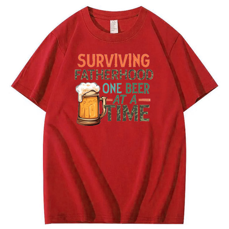 Surviving Fatherhood  Pattern Print 100%Cotton T-Shirt