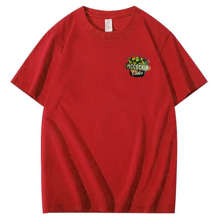 Mccuckin Cider Print Pattern Crew Neck T-Shirt