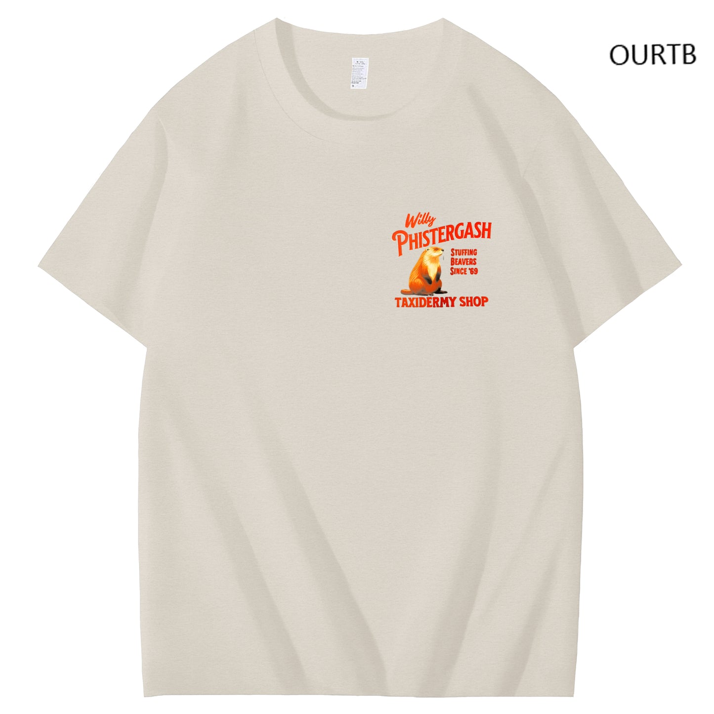 Willy Phistergash Stuffing Beavers Since'69 Taxidermy Shop Art Pattern Print T-Shirt