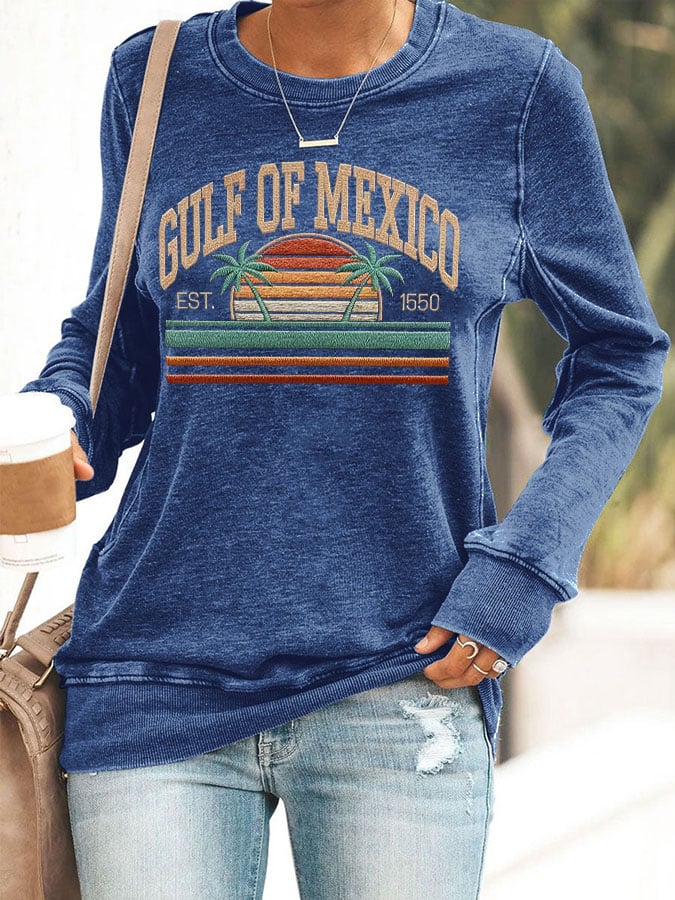 Women'S Gulf Of Mexico Print Sweatshirt