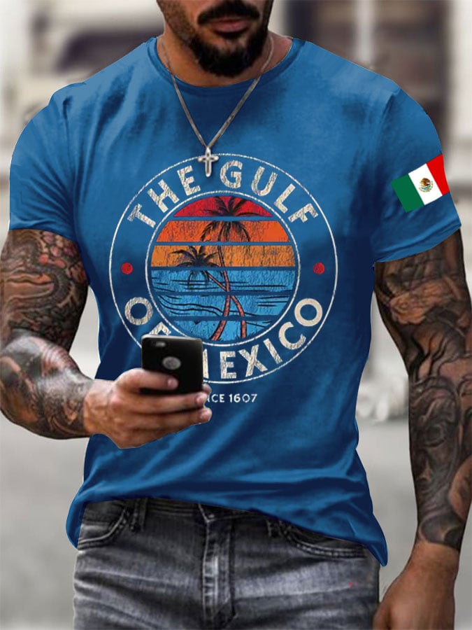Men's Gulf Of Mexico Print Casual T-shirt
