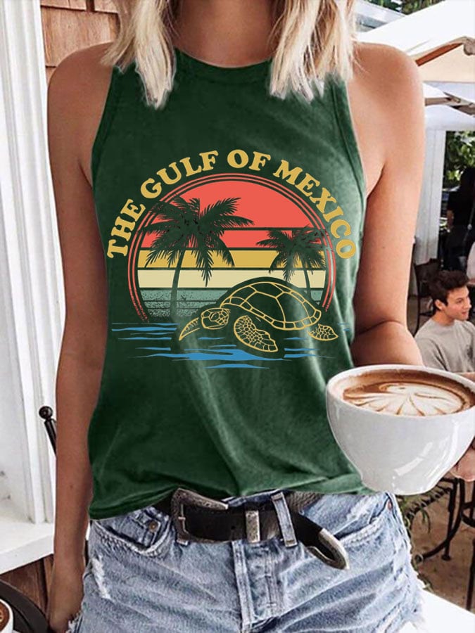 Women's Gulf Of Mexico Print Transfer Casual Vest