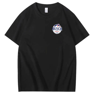 Happy Dogs And American Flag Pattern Print T-Shirt