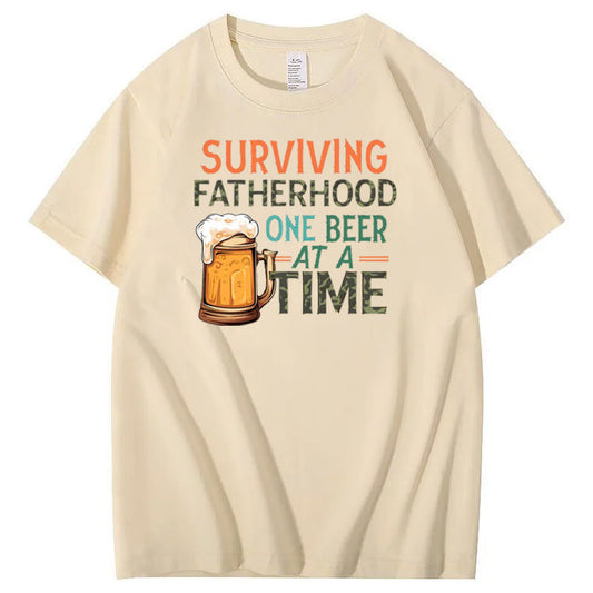 Surviving Fatherhood  Pattern Print 100%Cotton T-Shirt
