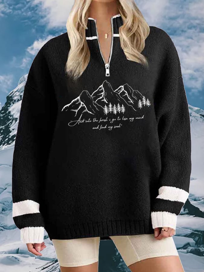 Women's John Muir Quote And Into The Forest I Go, Hiking Hooded Print Sweatshirt