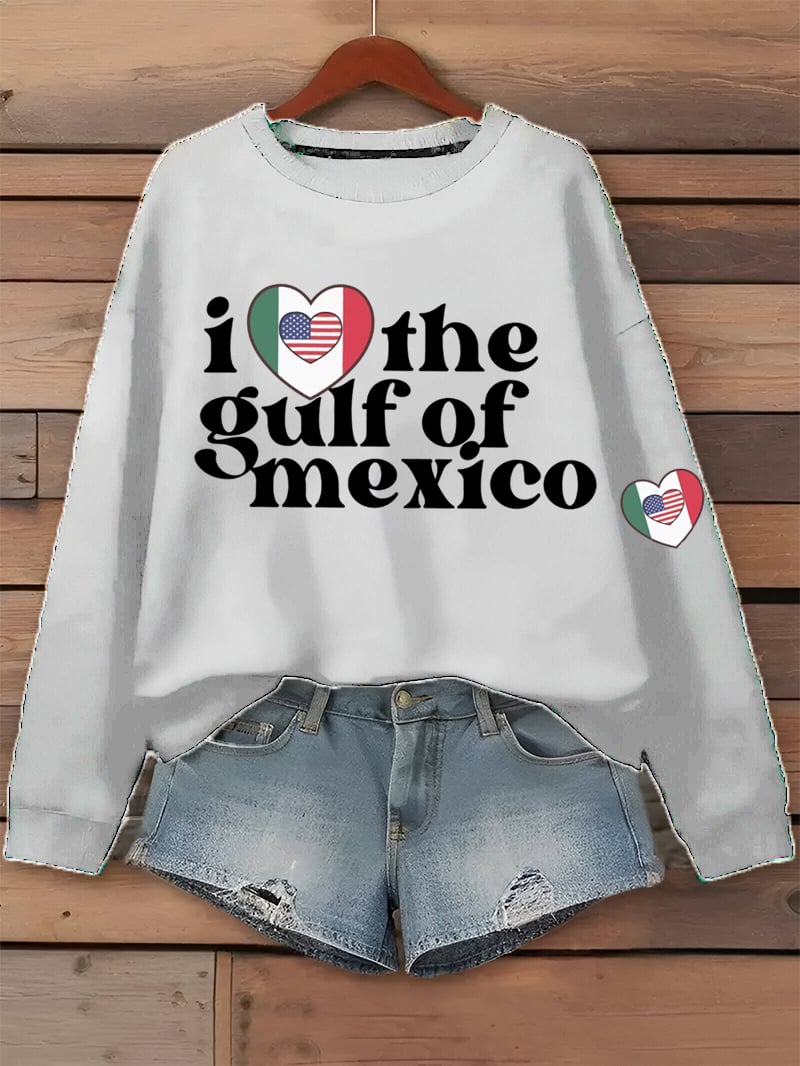 Women's I Love The Gulf Of Mexico Print Casual Sweatshirt
