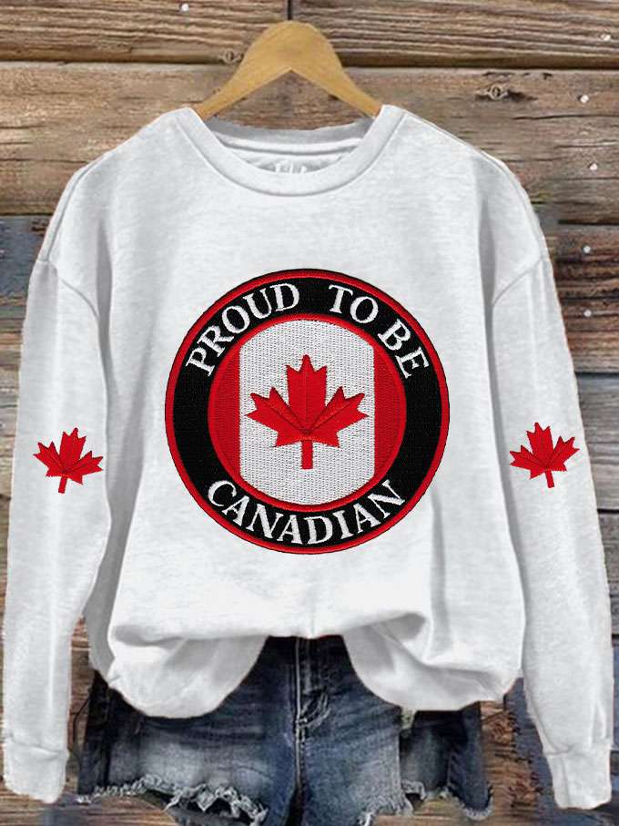 Women's Canada Proud To Be Canadian Printed Sweatshirt