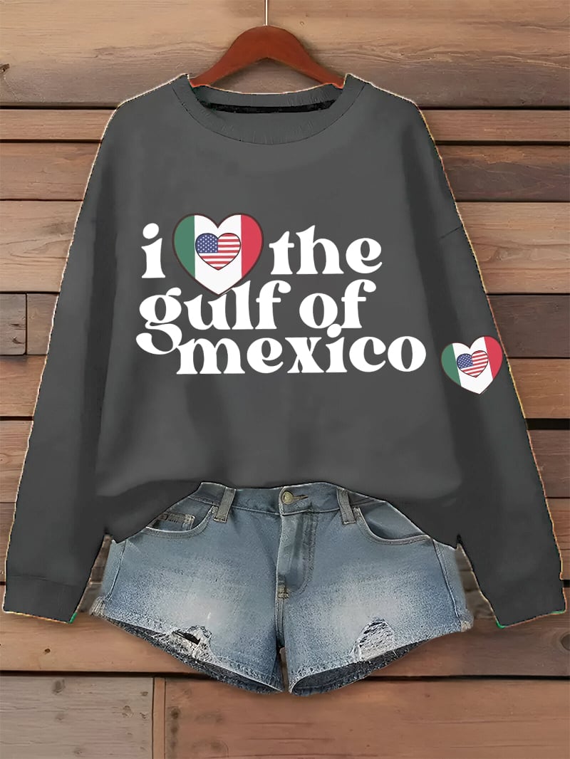 Women's I Love The Gulf Of Mexico Print Casual Sweatshirt