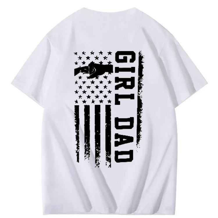 Girl Dad Pattern Print 100%Cotton T-Shirt