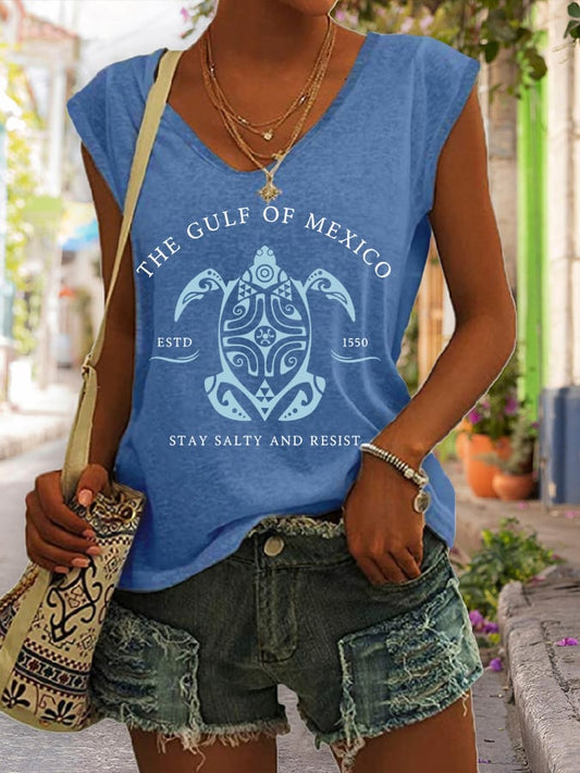 Women's Gulf Of Mexico Print Tank Top