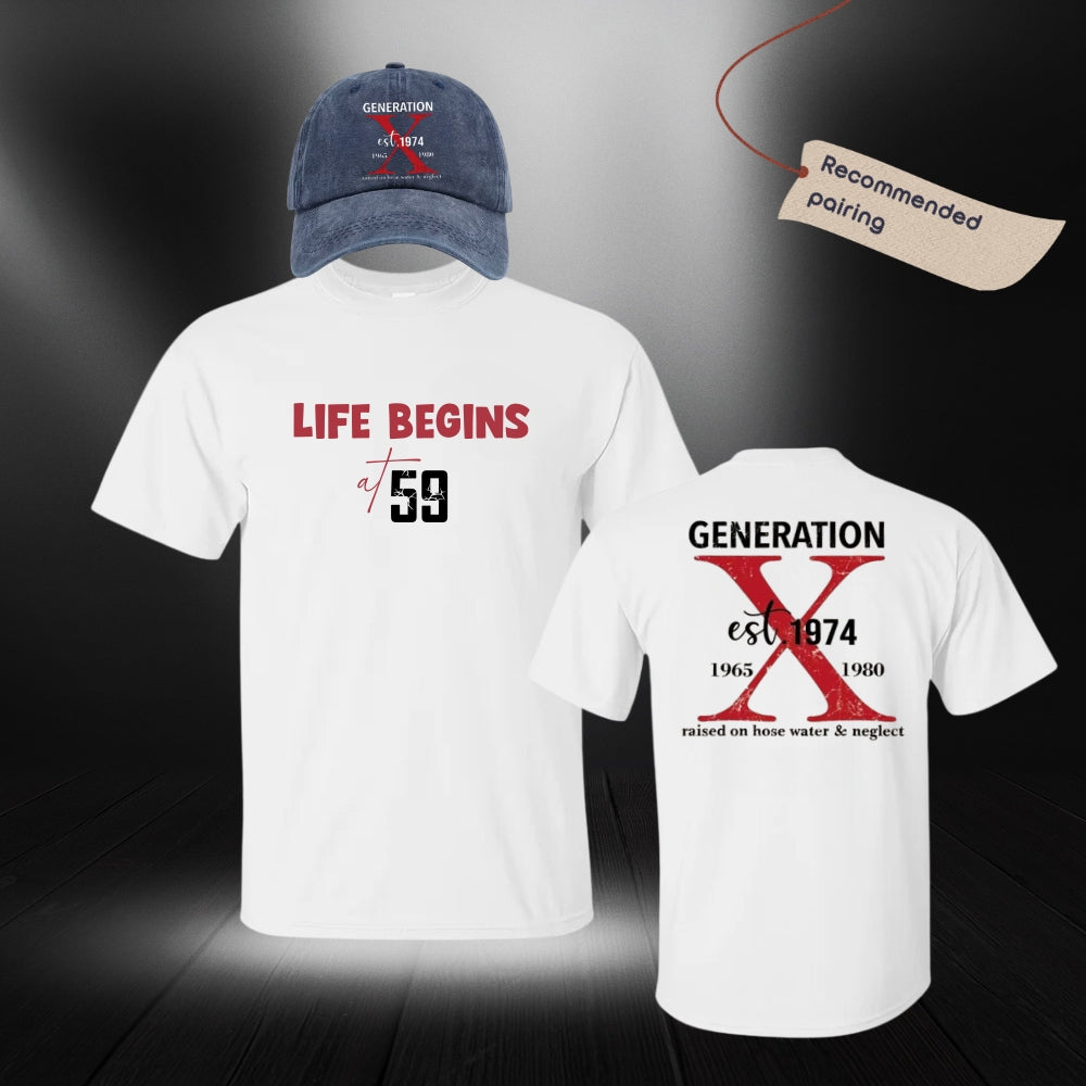 Gen X 50th Birthday T-Shirt,Life Begings At 50,Funny Generation Shirt,Gift For Dad,For Friend