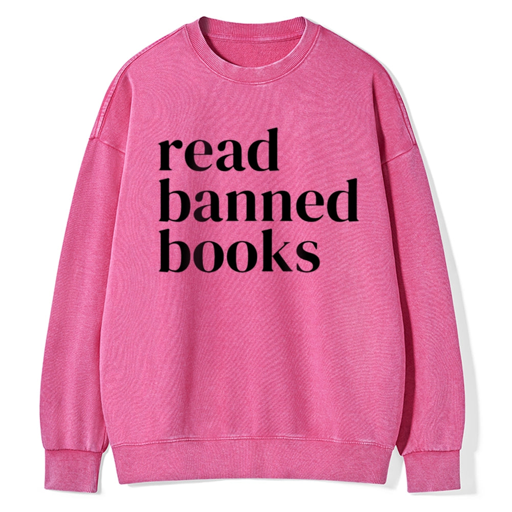 Read Banned Books Unisex Washed Sweatshirt